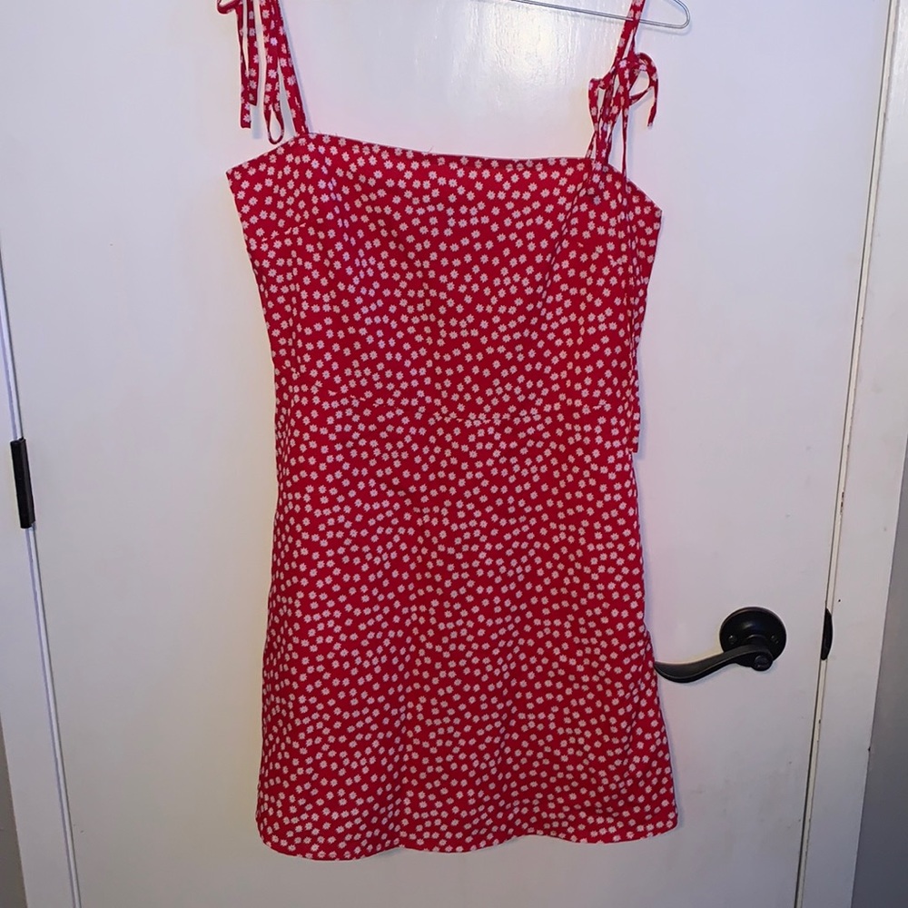 SHEIN red flower sun dress. Size Large